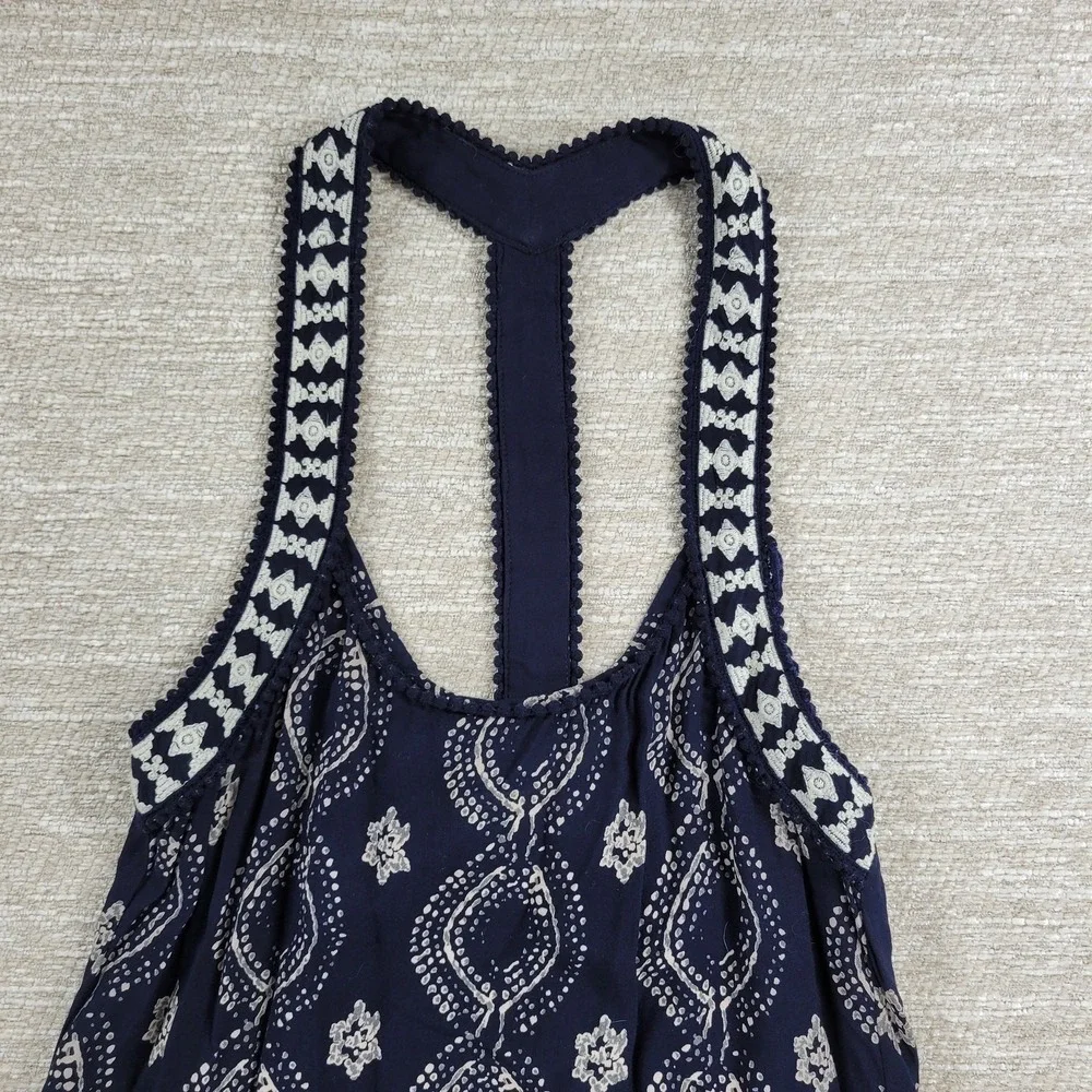 Abercrombie & Fitch Maxi Dress Womens XS Navy Racerback Tiered Empire Babydoll